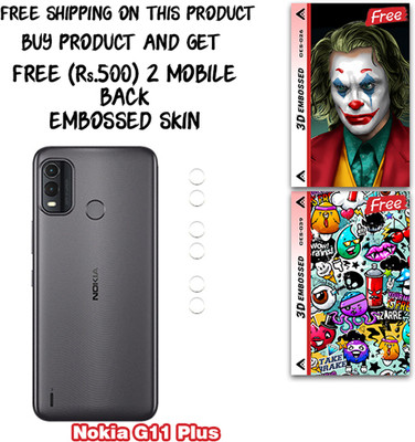 SOMTONE Camera Lens Protector for Nokia G11 Plus WITH FREE 500 RUPEES 2 3D EMBOSSED SKIN FOR MOBILE BACK CS026(Pack of 3)