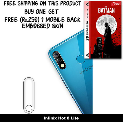 SOMTONE Camera Lens Protector for Infinix Hot 8 Lite FREE 1 3D EMBOSSED SKIN FOR MOBILE BACK WITH CUT C1S034(Pack of 1)
