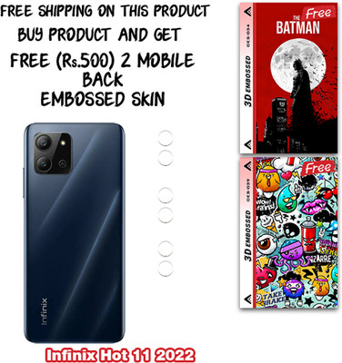 ARBAN Camera Lens Protector for Infinix Hot 11 2022 WITH FREE 500 RUPEES 2 3D EMBOSSED SKIN FOR MOBILE BACK CS034(Pack of 3)