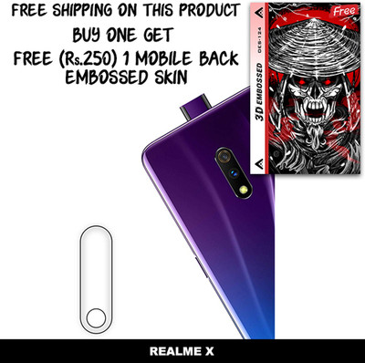 SOMTONE Camera Lens Protector for REALME X FREE 1 3D EMBOSSED SKIN FOR MOBILE BACK WITH CUT C1S124(Pack of 1)