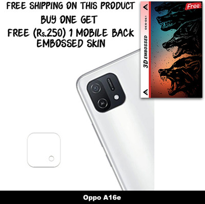 ARBAN Camera Lens Protector for Oppo A16e FREE 1 3D EMBOSSED SKIN FOR MOBILE BACK WITH CUT C1S061(Pack of 1)