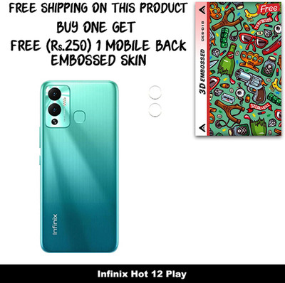 ARBAN Camera Lens Protector for Infinix Hot 12 Play FREE 1 3D EMBOSSED SKIN FOR MOBILE BACK WITH CUT C1S018(Pack of 1)