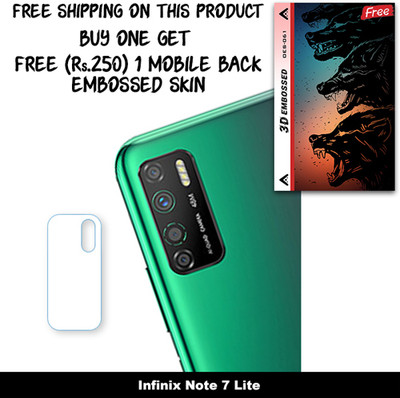 SOMTONE Camera Lens Protector for Infinix Note 7 Lite FREE 1 3D EMBOSSED SKIN FOR MOBILE BACK WITH CUT C1S061(Pack of 1)