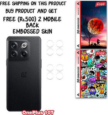 SOMTONE Camera Lens Protector for OnePlus 10T WITH FREE 500 RUPEES 2 3D EMBOSSED SKIN FOR MOBILE BACK CS010(Pack of 3)