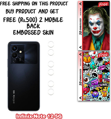 SOMTONE Camera Lens Protector for Infinix Note 12 5G WITH FREE 500 RUPEES 2 3D EMBOSSED SKIN FOR MOBILE BACK CS026(Pack of 3)