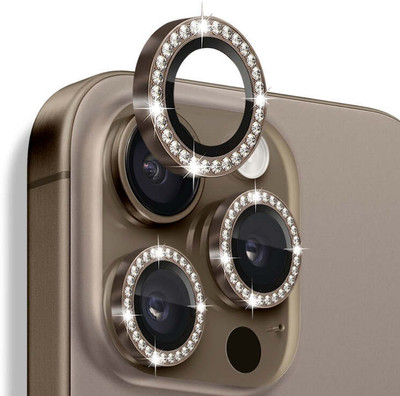 casual need Camera Lens Protector for iPhone 16 Pro / iPhone 16 Pro Max, Tempered Glass Aluminum Alloy Lens Ring Camera Cover Fit (Diamond Browm)(Pack of 1)