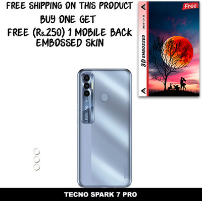 SOMTONE Camera Lens Protector for TECNO SPARK 7 PRO FREE 1 3D EMBOSSED SKIN FOR MOBILE BACK WITH CUT C1S010(Pack of 1)