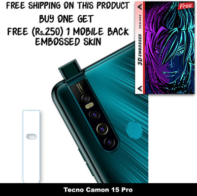 ARBAN Camera Lens Protector for Tecno Camon 15 Pro FREE 1 3D EMBOSSED SKIN FOR MOBILE BACK WITH CUT C1S002(Pack of 1)