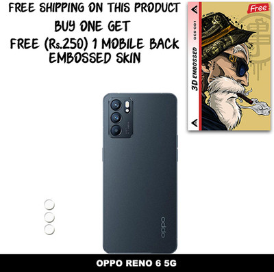 SOMTONE Camera Lens Protector for OPPO RENO 6 5G FREE 1 3D EMBOSSED SKIN FOR MOBILE BACK C1S001(Pack of 1)
