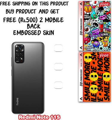 ARBAN Camera Lens Protector for Redmi Note 11S WITH FREE 500 RUPEES 2 3D EMBOSSED SKIN FOR MOBILE BACK CS039(Pack of 3)