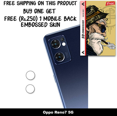 SOMTONE Camera Lens Protector for Oppo Reno7 5G FREE 1 3D EMBOSSED SKIN FOR MOBILE BACK C1S001(Pack of 1)
