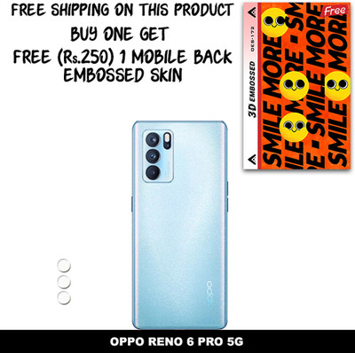 SOMTONE Camera Lens Protector for OPPO RENO 6 PRO 5G FREE 1 3D EMBOSSED SKIN FOR MOBILE BACK WITH CUT C1S172(Pack of 1)