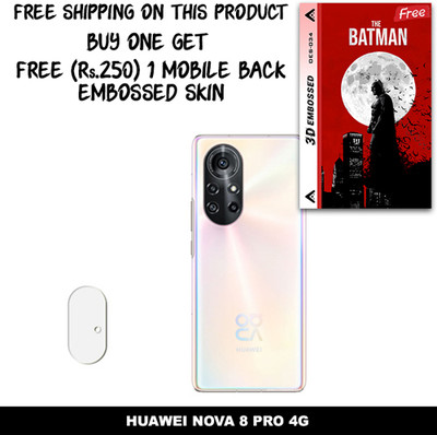SOMTONE Camera Lens Protector for HUAWEI NOVA 8 PRO 4G FREE 1 3D EMBOSSED SKIN FOR MOBILE BACK WITH CUT C1S034(Pack of 1)
