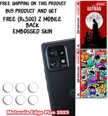 ARBAN Camera Lens Protector for Motorola Edge Plus 2023 WITH FREE 500 RUPEES 2 3D EMBOSSED SKIN FOR MOBILE BACK CS034(Pack of 3)