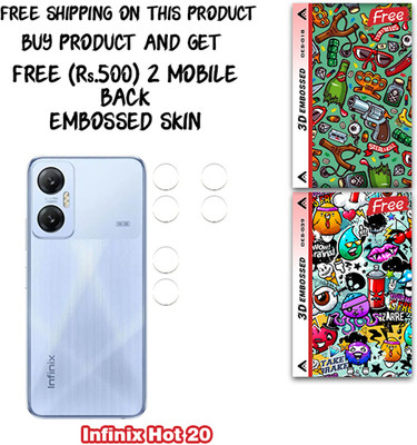 SOMTONE Camera Lens Protector for Infinix Hot 20 WITH FREE 500 RUPEES 2 3D EMBOSSED SKIN FOR MOBILE BACK CS018(Pack of 3)