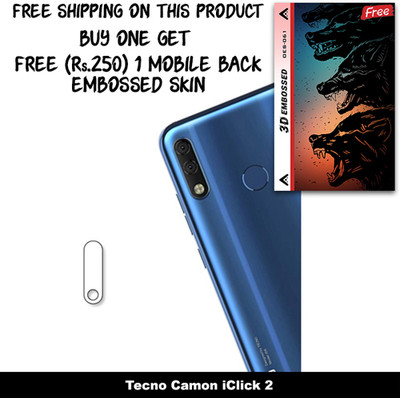 SOMTONE Camera Lens Protector for Tecno Camon iClick 2 FREE 1 3D EMBOSSED SKIN FOR MOBILE BACK WITH CUT C1S061(Pack of 1)