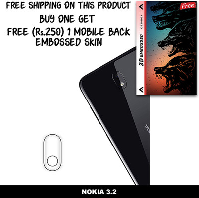 ARBAN Camera Lens Protector for NOKIA 3.2 FREE 1 3D EMBOSSED SKIN FOR MOBILE BACK WITH CUT C1S061(Pack of 1)