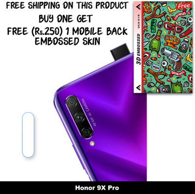 ARBAN Camera Lens Protector for Honor 9X Pro FREE 1 3D EMBOSSED SKIN FOR MOBILE BACK WITH CUT C1S018(Pack of 1)