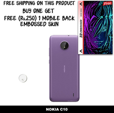 SOMTONE Camera Lens Protector for NOKIA C10 FREE 1 3D EMBOSSED SKIN FOR MOBILE BACK WITH CUT C1S002(Pack of 1)