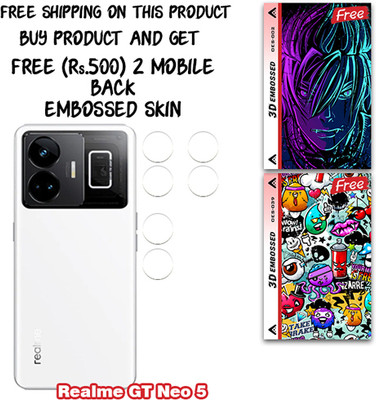 SOMTONE Camera Lens Protector for Realme GT Neo 5 WITH FREE 500 RUPEES 2 3D EMBOSSED SKIN FOR MOBILE BACK CS002(Pack of 3)