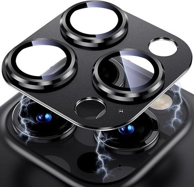 casual need Camera Lens Protector for iPhone 13 Pro/iPhone 13 Pro Max Camera Lens Protector, [Strong Adsorption] [Drop Protection] Metal Ring Tempered Glass black(Pack of 1)