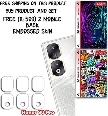 SOMTONE Camera Lens Protector for Honor 90 Pro WITH FREE 500 RUPEES 2 3D EMBOSSED SKIN FOR MOBILE BACK CS002(Pack of 3)