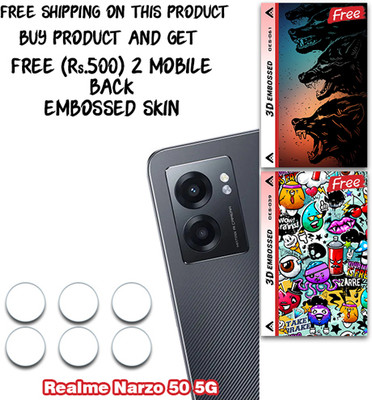 ARBAN Camera Lens Protector for Realme Narzo 50 5G WITH FREE 500 RUPEES 2 3D EMBOSSED SKIN FOR MOBILE BACK CS061(Pack of 3)
