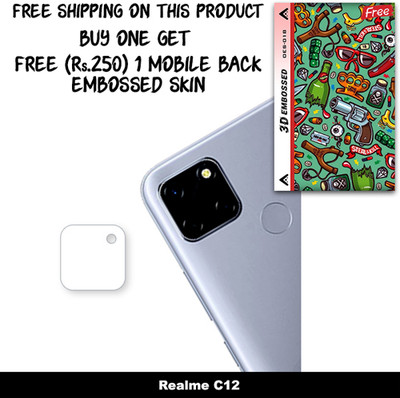 SOMTONE Camera Lens Protector for Realme C12 FREE 1 3D EMBOSSED SKIN FOR MOBILE BACK WITH CUT C1S018(Pack of 1)