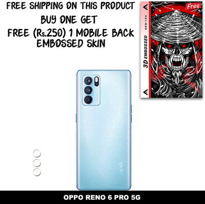 SOMTONE Camera Lens Protector for OPPO RENO 6 PRO 5G FREE 1 3D EMBOSSED SKIN FOR MOBILE BACK WITH CUT C1S124(Pack of 1)