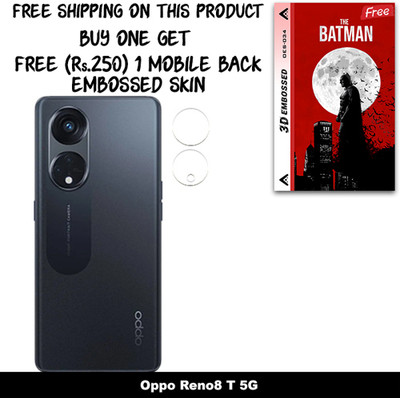 SOMTONE Camera Lens Protector for Oppo Reno8 T 5G FREE 1 3D EMBOSSED SKIN FOR MOBILE BACK WITH CUT C1S034(Pack of 1)
