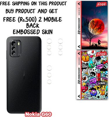 SOMTONE Camera Lens Protector for Nokia G60 WITH FREE 500 RUPEES 2 3D EMBOSSED SKIN FOR MOBILE BACK CS010(Pack of 3)