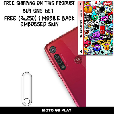 ARBAN Camera Lens Protector for MOTO G8 PLAY FREE 1 3D EMBOSSED SKIN FOR MOBILE BACK WITH CUT C1S039(Pack of 1)