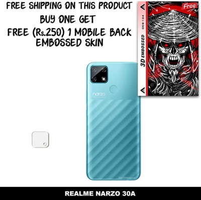 SOMTONE Camera Lens Protector for REALME NARZO 30A FREE 1 3D EMBOSSED SKIN FOR MOBILE BACK WITH CUT C1S124(Pack of 1)