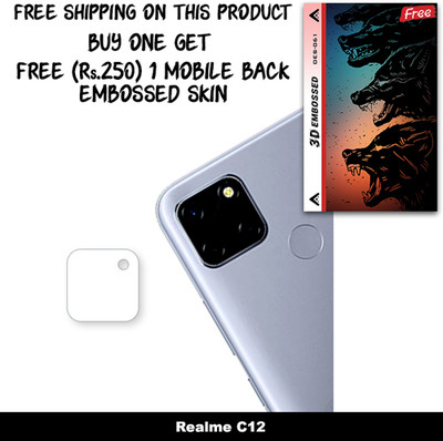 ARBAN Camera Lens Protector for Realme C12 FREE 1 3D EMBOSSED SKIN FOR MOBILE BACK WITH CUT C1S061(Pack of 1)