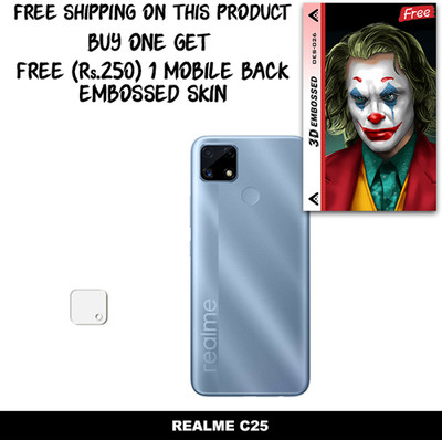 ARBAN Camera Lens Protector for REALME C25 FREE 1 3D EMBOSSED SKIN FOR MOBILE BACK WITH CUT C1S026(Pack of 1)