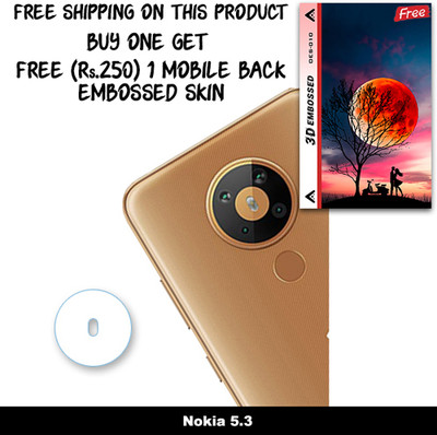 SOMTONE Camera Lens Protector for Nokia 5.3 FREE 1 3D EMBOSSED SKIN FOR MOBILE BACK WITH CUT C1S010(Pack of 1)