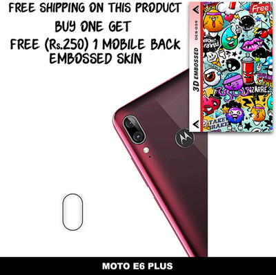 ARBAN Camera Lens Protector for MOTO E6 PLUS FREE 1 3D EMBOSSED SKIN FOR MOBILE BACK WITH CUT C1S039(Pack of 1)