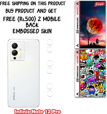 ARBAN Camera Lens Protector for Infinix Note 12 Pro WITH FREE 500 RUPEES 2 3D EMBOSSED SKIN FOR MOBILE BACK CS010(Pack of 3)