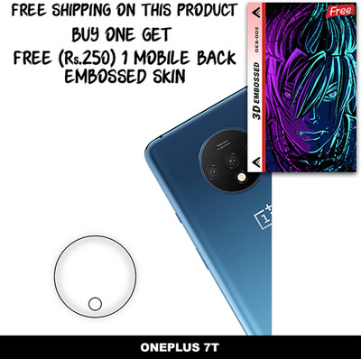 SOMTONE Camera Lens Protector for ONEPLUS 7T FREE 1 3D EMBOSSED SKIN FOR MOBILE BACK WITH CUT C1S002(Pack of 1)