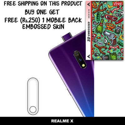 ARBAN Camera Lens Protector for REALME X FREE 1 3D EMBOSSED SKIN FOR MOBILE BACK WITH CUT C1S018(Pack of 1)