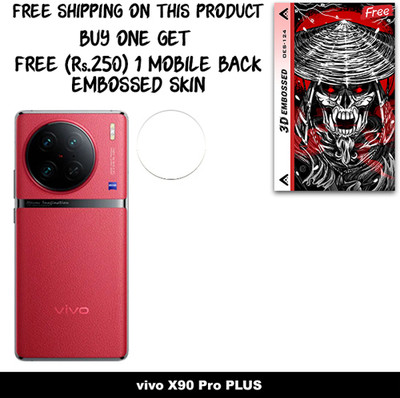 SOMTONE Camera Lens Protector for vivo X90 Pro PLUS FREE 1 3D EMBOSSED SKIN FOR MOBILE BACK WITH CUT C1S124(Pack of 1)