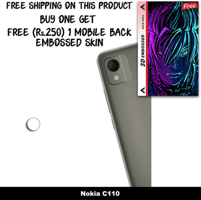 SOMTONE Camera Lens Protector for Nokia C110 FREE 1 3D EMBOSSED SKIN FOR MOBILE BACK WITH CUT C1S002(Pack of 1)