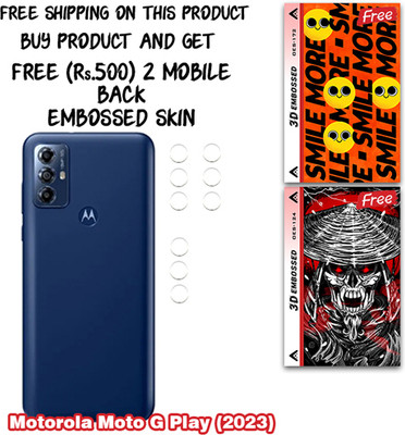 SOMTONE Camera Lens Protector for Moto G Play 2023 WITH FREE 500 RUPEES 2 3D EMBOSSED SKIN FOR MOBILE BACK CS172(Pack of 3)