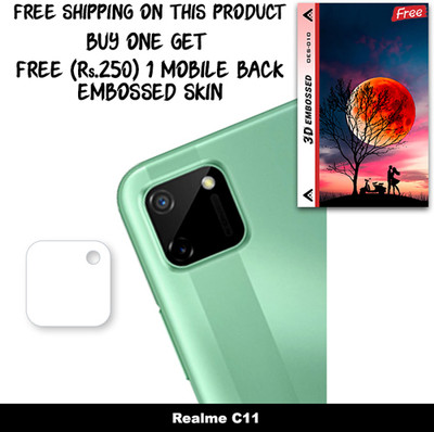 SOMTONE Camera Lens Protector for Realme C11 FREE 1 3D EMBOSSED SKIN FOR MOBILE BACK WITH CUT C1S010(Pack of 1)
