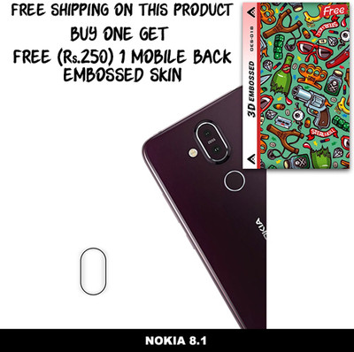 ARBAN Camera Lens Protector for NOKIA 8.1 FREE 1 3D EMBOSSED SKIN FOR MOBILE BACK WITH CUT C1S018(Pack of 1)