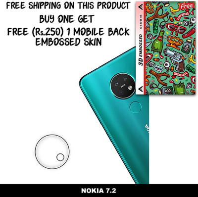 SOMTONE Camera Lens Protector for NOKIA 7.2 FREE 1 3D EMBOSSED SKIN FOR MOBILE BACK WITH CUT C1S018(Pack of 1)