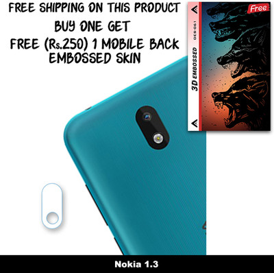 ARBAN Camera Lens Protector for Nokia 1.3 FREE 1 3D EMBOSSED SKIN FOR MOBILE BACK WITH CUT C1S061(Pack of 1)