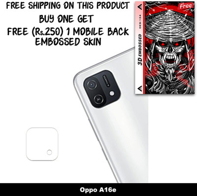 SOMTONE Camera Lens Protector for Oppo A16e FREE 1 3D EMBOSSED SKIN FOR MOBILE BACK WITH CUT C1S124(Pack of 1)