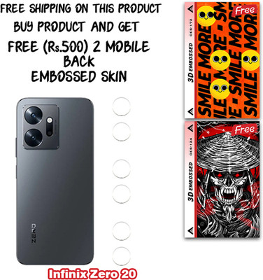SOMTONE Camera Lens Protector for Infinix Zero 20 WITH FREE 500 RUPEES 2 3D EMBOSSED SKIN FOR MOBILE BACK CS172(Pack of 3)