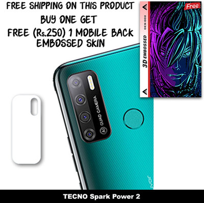 ARBAN Camera Lens Protector for TECNO Spark Power 2 FREE 1 3D EMBOSSED SKIN FOR MOBILE BACK WITH CUT C1S002(Pack of 1)